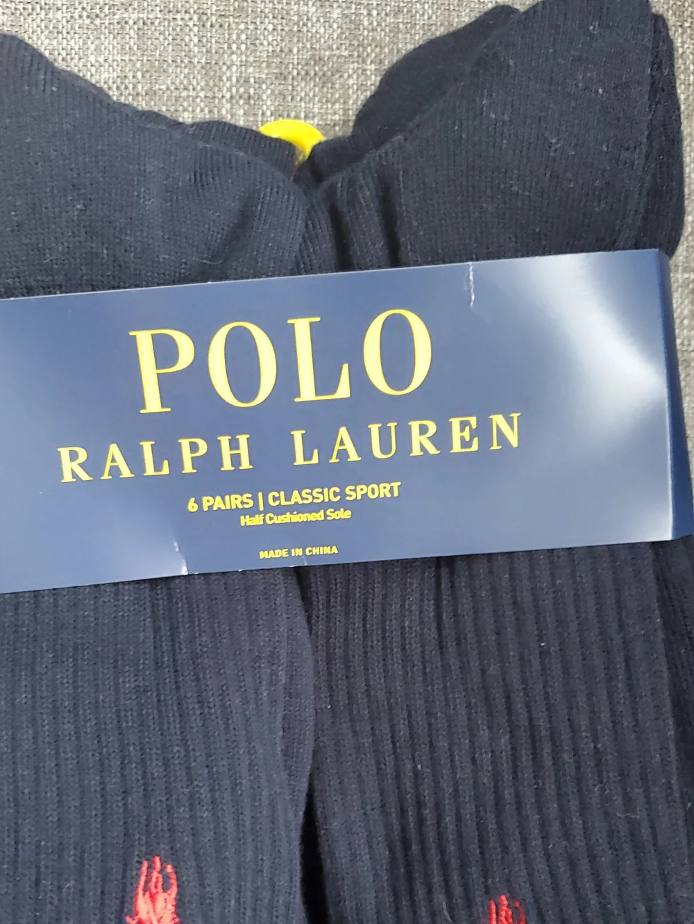 Polo Ralph Lauren 6 Pack Socks Navy Blue Size 10-12